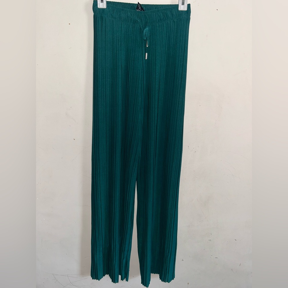 Women’s Pleated Wide Leg Palazzo Pants with Drawstring